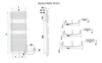 Полотенцесушитель электрический Arbonia BAGNOWATT Oval BTOW115 500 FKS RAL 9016 (белый)